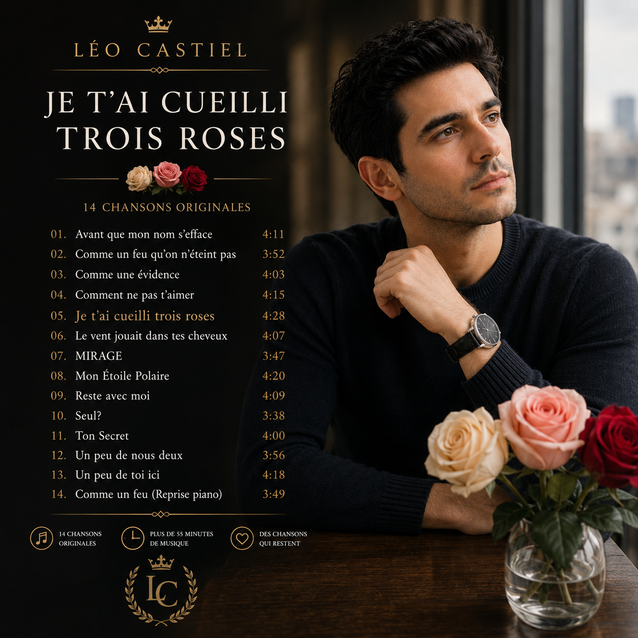 Je t'ai cueilli trois roses